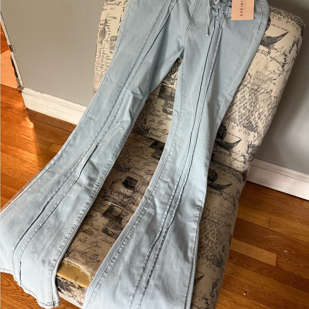 SHEIN Light Blue Casual Pants